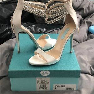 Ivory satin Betsy Johnson wedding heels